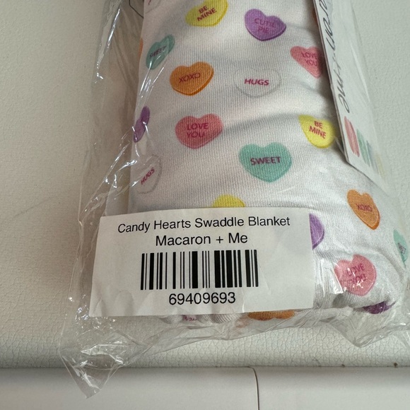 NWT Macaron + Me Candy Hearts swaddle blanket - Picture 4 of 6